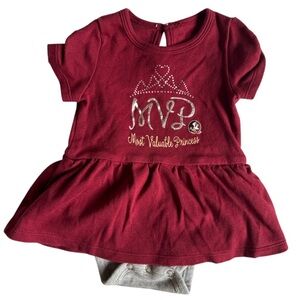 Florida State Seminoles Baby Dress with MVP Design and Attached Bodysuit 3-6M